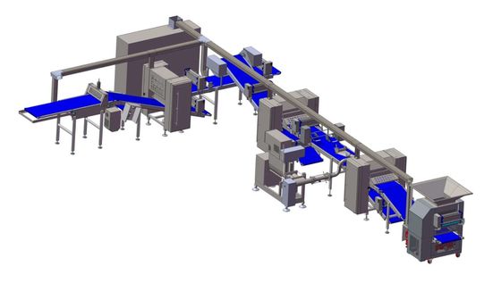 comprar Laminador del bloque de la pasta de pasteles ZKS650/capacidad 1500kg/hr con la máquina de la contracción para Auto.folding Fabricación en línea