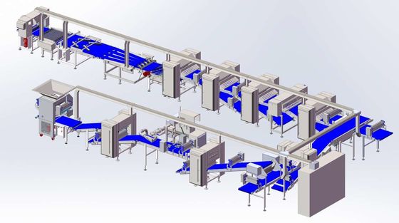 comprar Máquina que lamina de la pasta de la hoja de la pasta ZKS900, línea que lamina de los pasteles daneses para el pan de los pasteles, cruasán y soplo Fabricación en línea